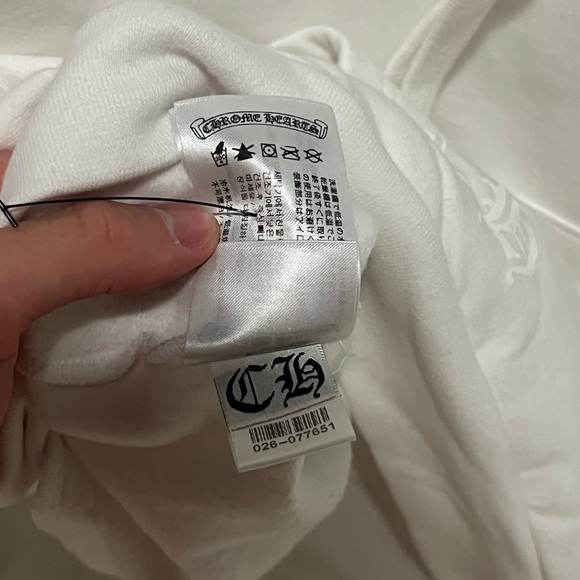 EXCLUSIVE Chrome Hearts St Barths White Hoodie Baby blue horse shoe logo - Picture 3 of 12